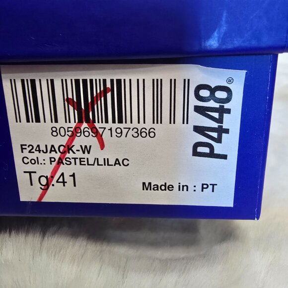 P448 Jack Perforated Sneaker Size 41 or US 10.5 Grey, Lilac Women's NEW NIB - Picture 3 of 12